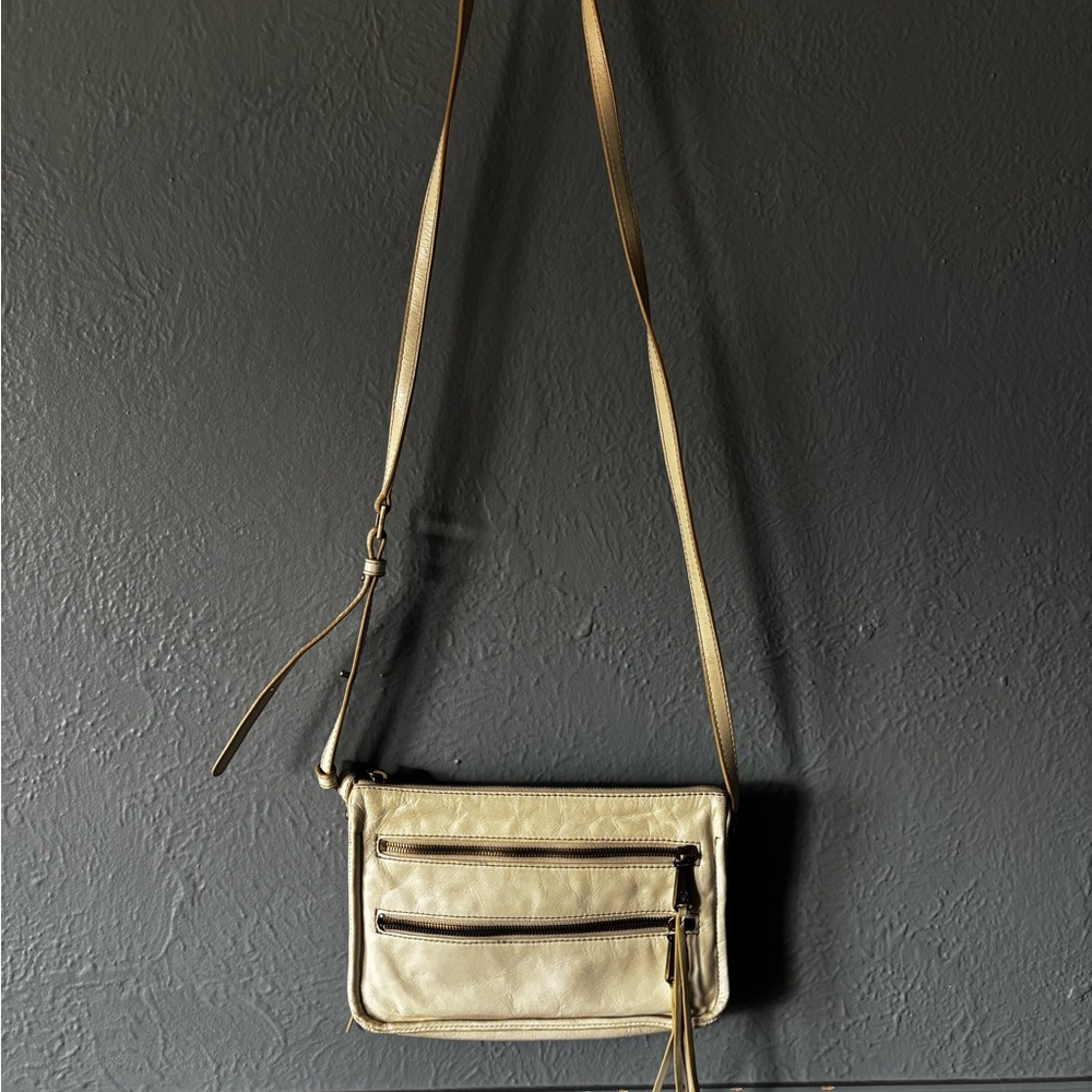 HOBO Cream Slim Crossbody Purse Leather Minimal Bag - Picture 11 of 11